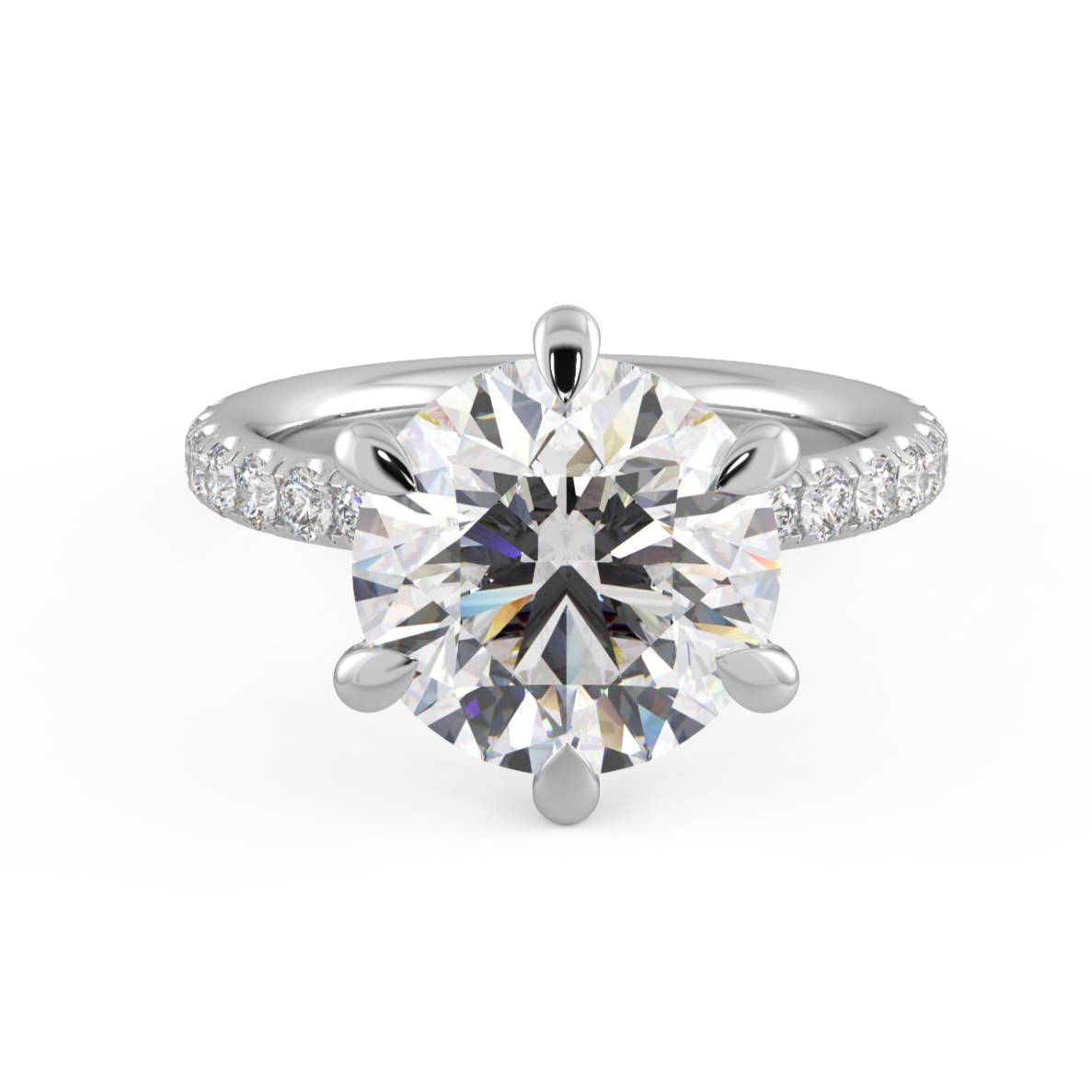 Round Shape 6 Prong Ring