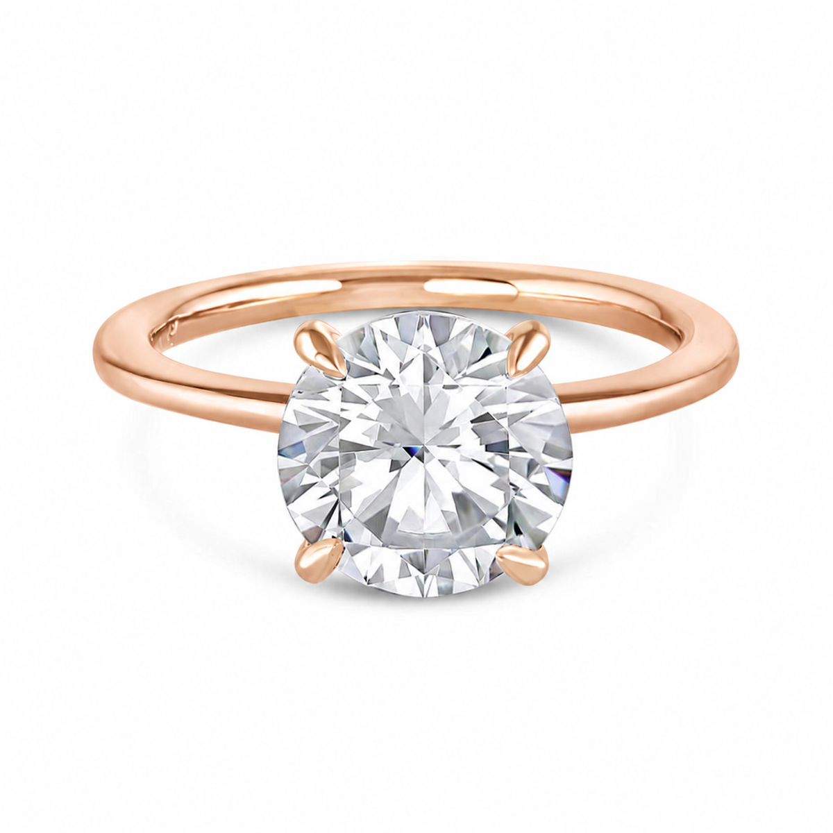 Abbie engagement ring front view in rose gold