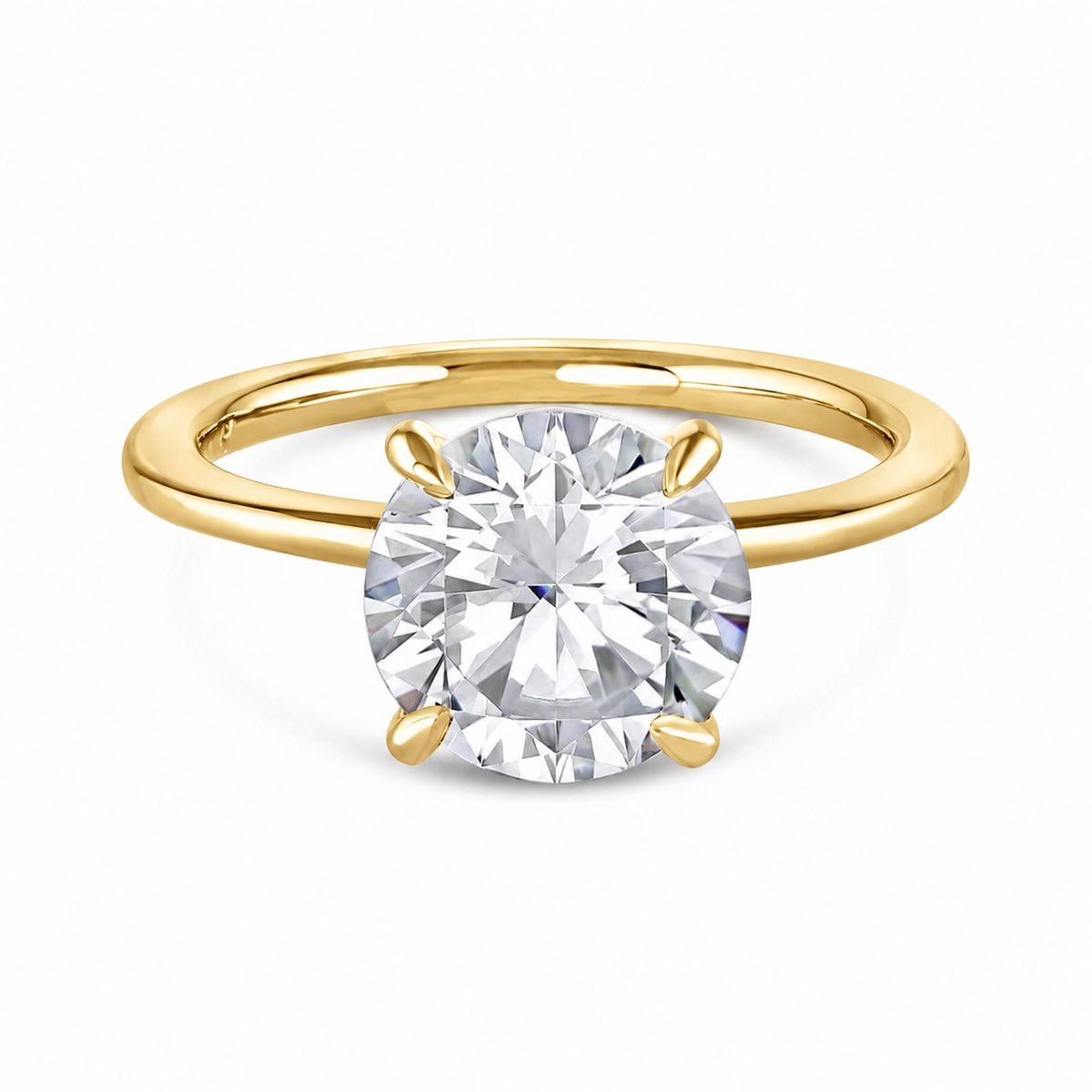 Abbie engagement ring front view in yellow gold