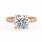 Alexis engagement ring front view in rose gold