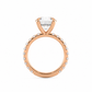 Alexis engagement ring straight side view in rose gold