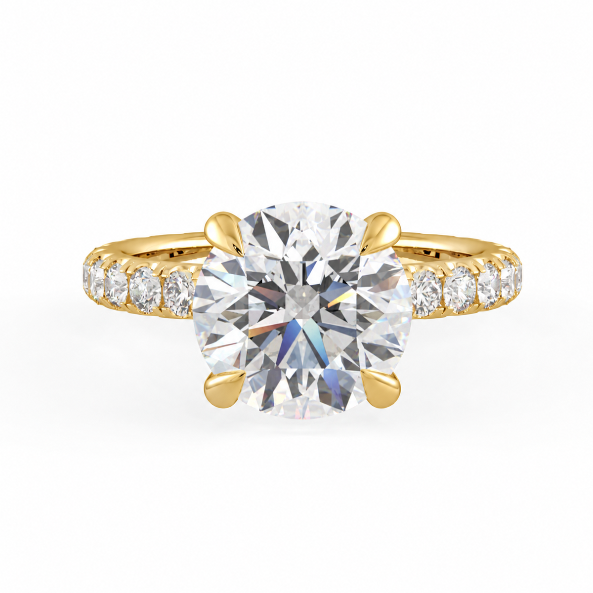 Alexis engagement ring front view in yellow gold