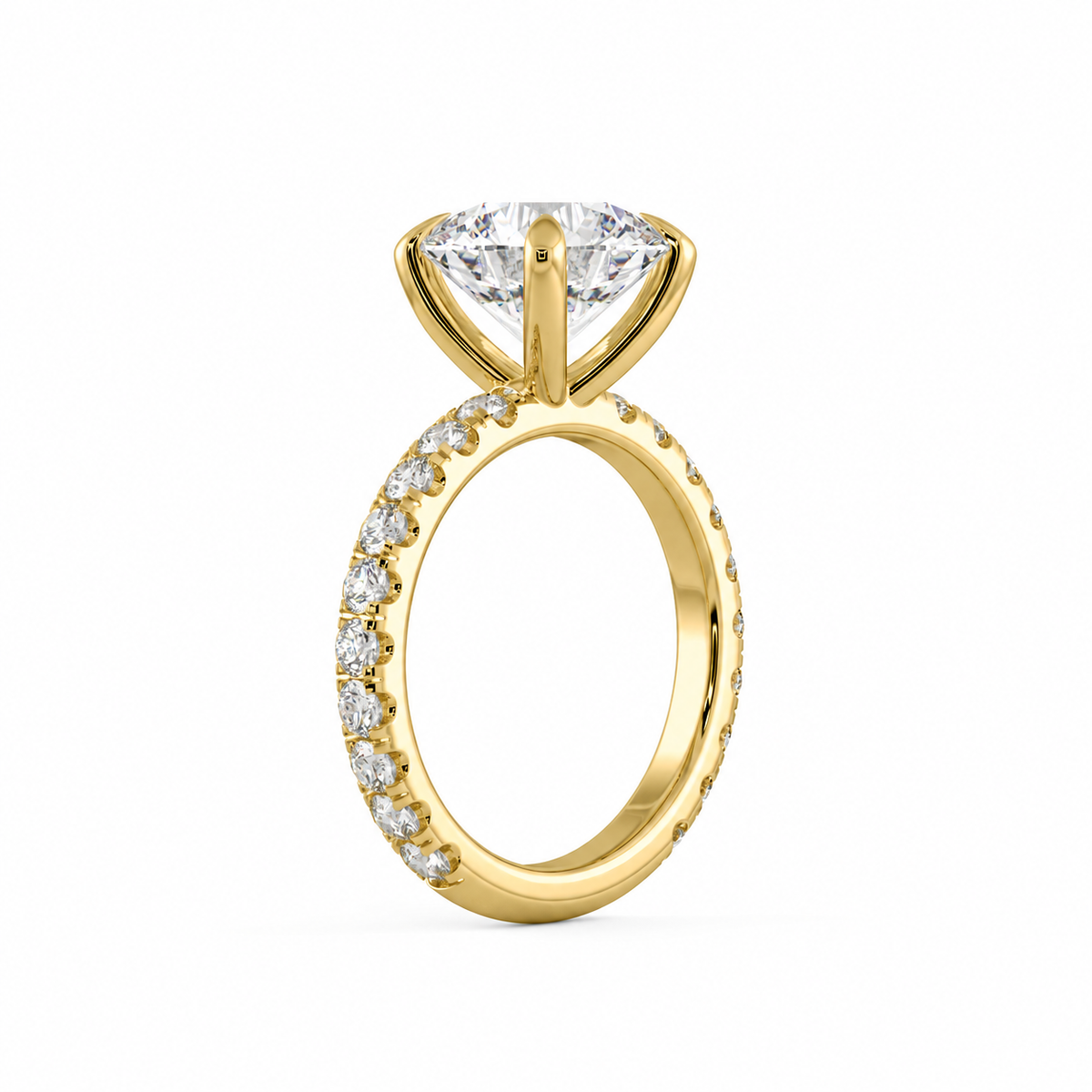 Alexis engagement ring profile view in yellow gold