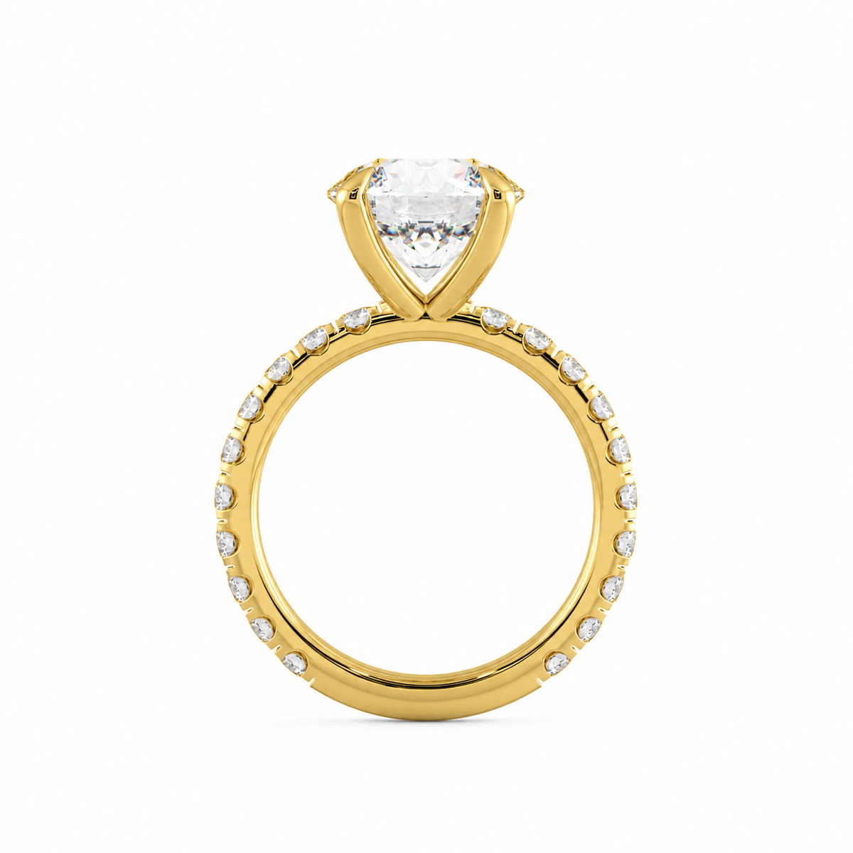 Alexis engagement ring straight side view in yellow gold