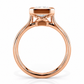 Amara radiant bezel engagement ring straight side view in rose gold