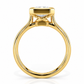 Amara radiant bezel engagement ring straight side view in yellow gold