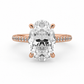 Amaya oval engagement ring front view in rose gold