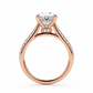 Amaya oval engagement ring straight side view in rose gold