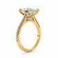 Amaya oval engagement ring profile view in yellow gold