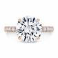 Amber engagement ring, rose gold, front view