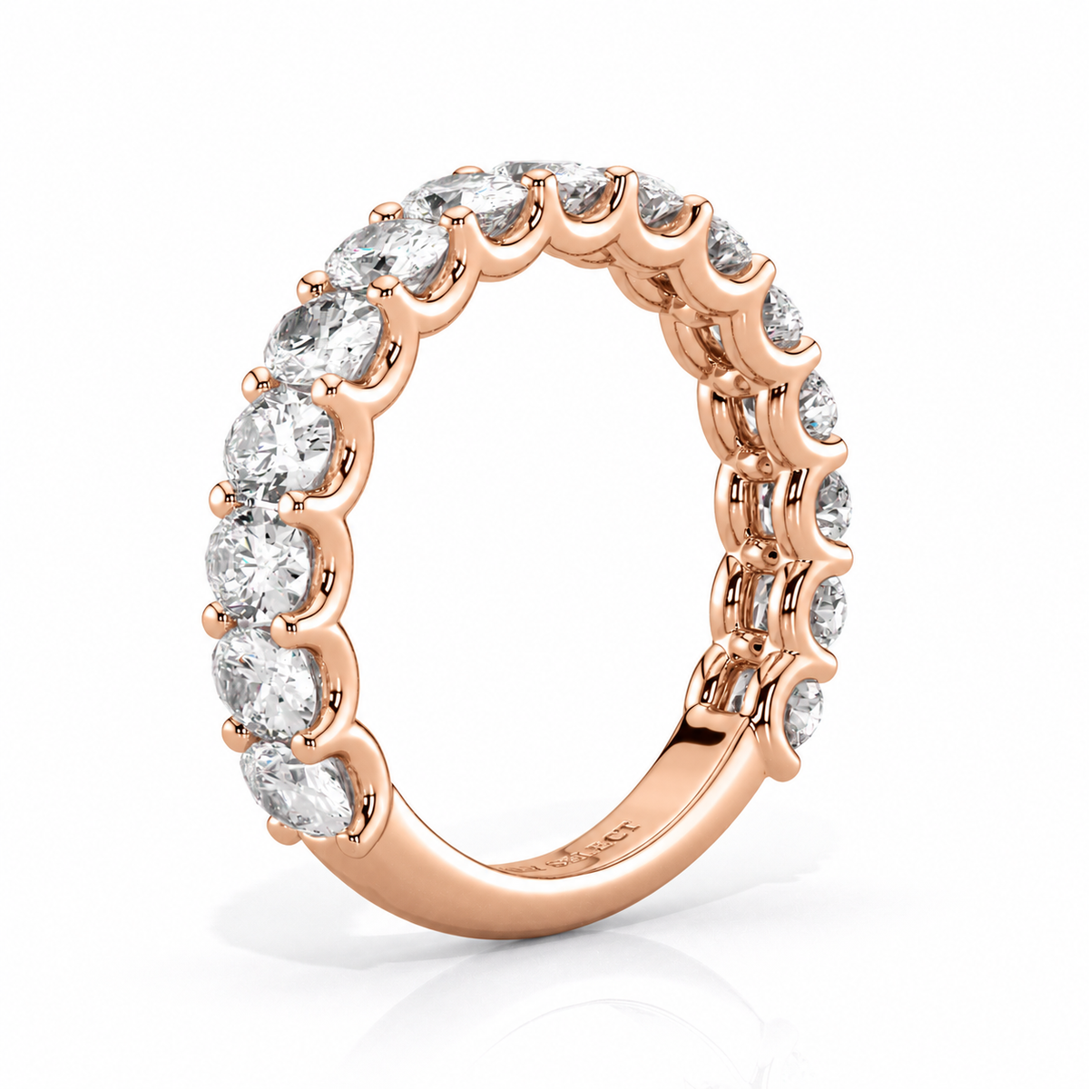 Ashley wedding band in rose gold - angle view 2