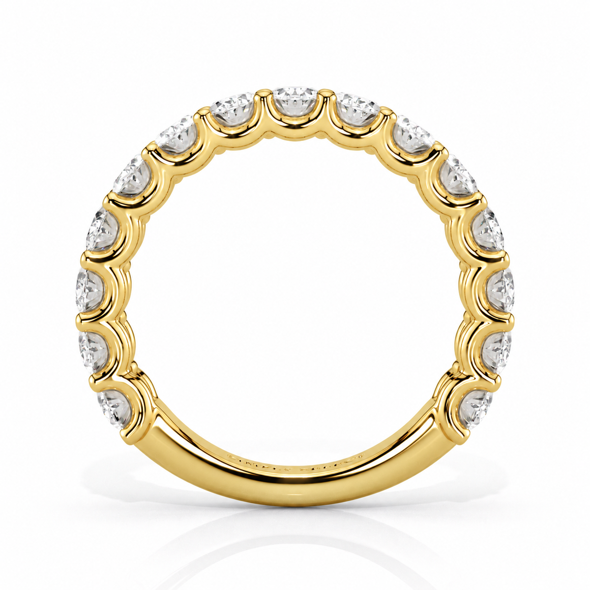Ashley wedding band in yellow gold - angle view 3