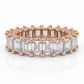 Ava emerald diamond wedding band, side view, rose gold