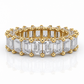 Ava emerald diamond wedding band, side view, yellow gold