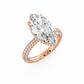 Camille engagement ring angled view in rose gold