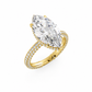 Camille engagement ring angled view in yellow gold