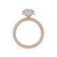 Camille engagement ring profile view in rose gold
