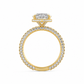 Camille engagement ring profile view in yellow gold