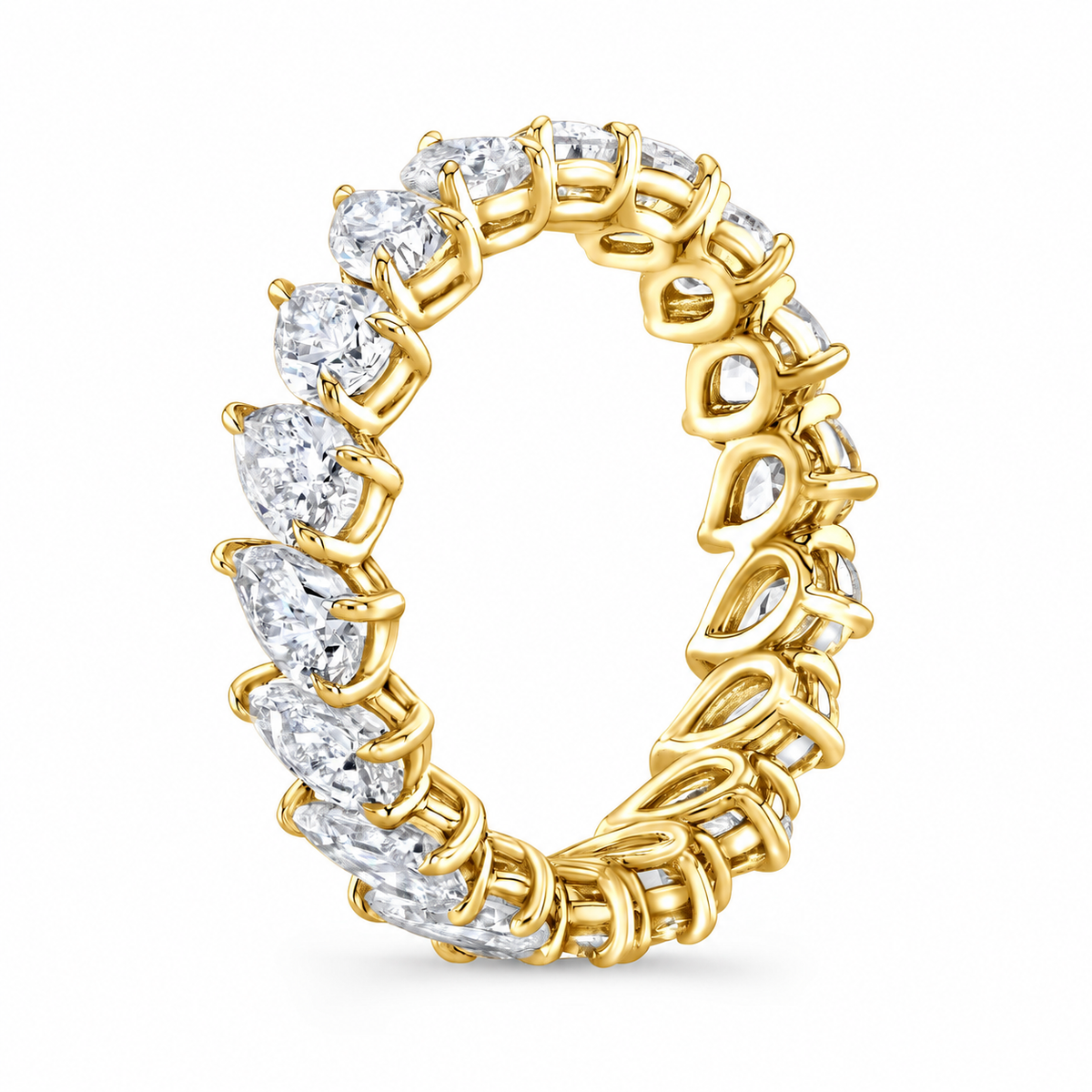 Celeste wedding band in yellow gold - angle view 2