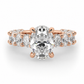 Dahlia engagement ring front view in rose gold
