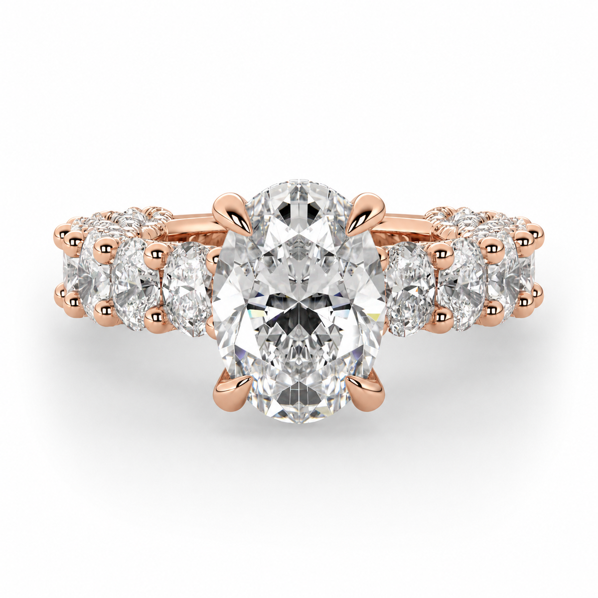 Dahlia engagement ring front view in rose gold