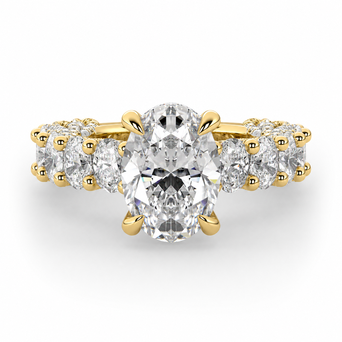 Dahlia engagement ring front view in yellow gold