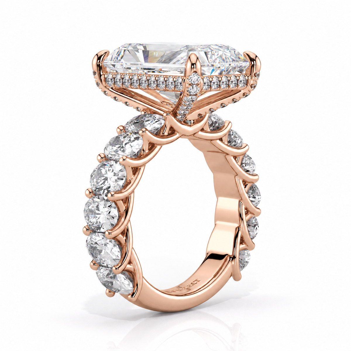 Giselle engagement ring angled profile in rose gold