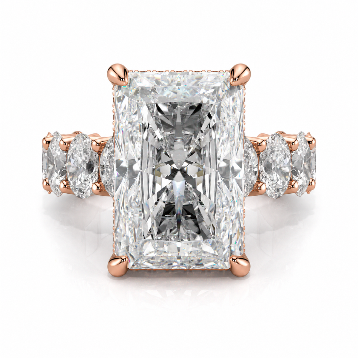 Giselle engagement ring front view in rose gold