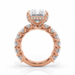 Giselle engagement ring side view in rose gold
