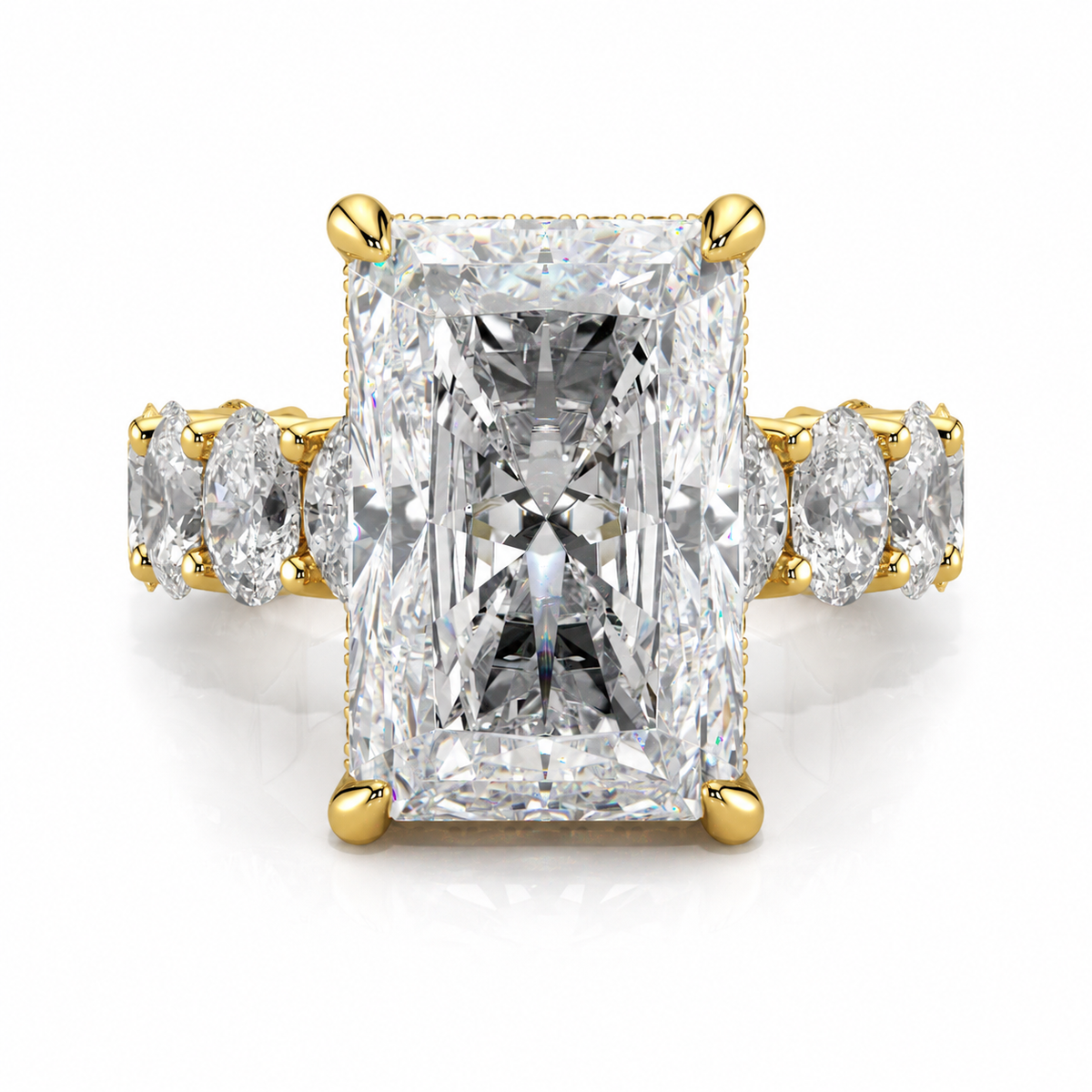Giselle engagement ring front view in yellow gold