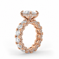Iris engagement ring angled profile in rose gold