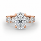 Iris engagement ring front view in rose gold