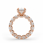 Iris engagement ring side view in rose gold