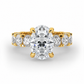Iris engagement ring front view in yellow gold