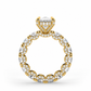 Iris engagement ring side view in yellow gold