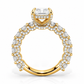 Jade engagement ring, yellow gold, straight profile view