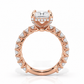 Jessica radiant engagement ring straight side view in rose gold
