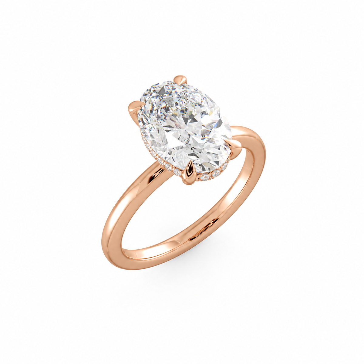 Jordan engagement ring angled view in rose gold