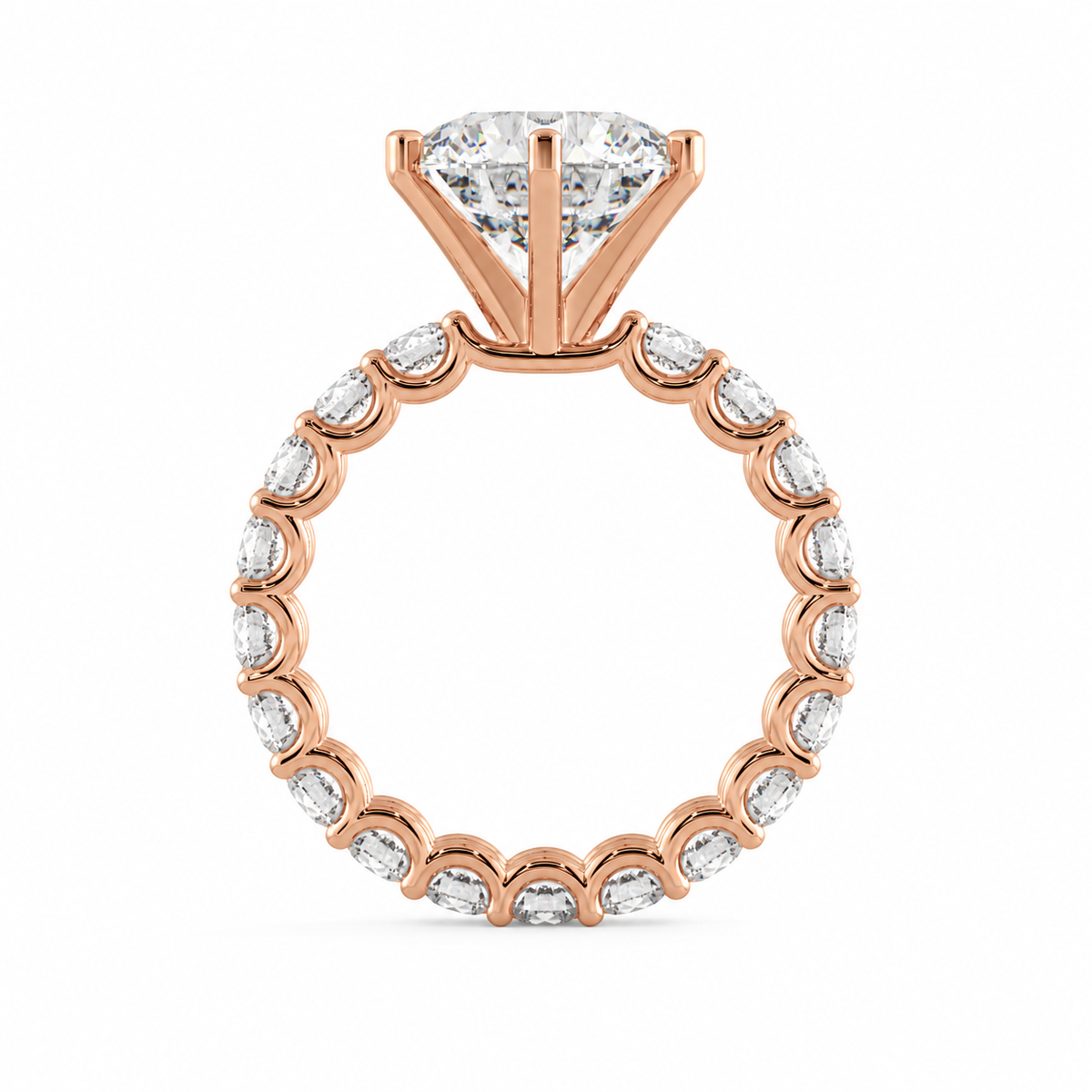 Julia engagement ring, rose gold angle 4