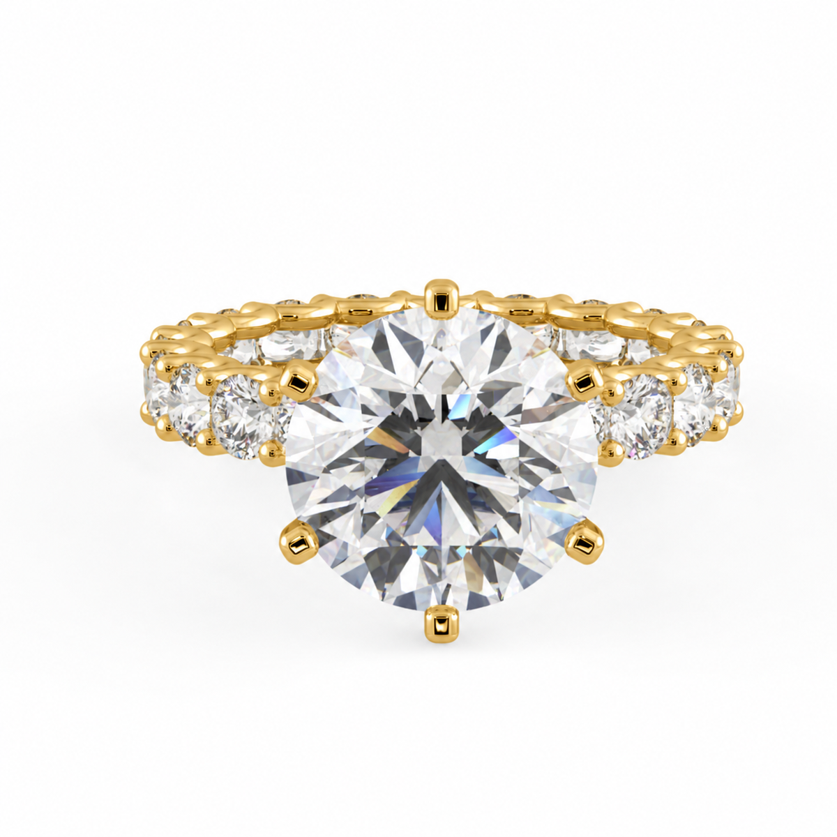 Julia engagement ring, yellow gold front