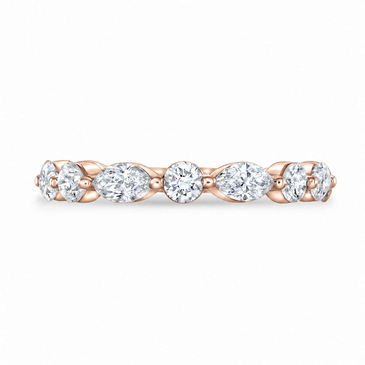 Juliette wedding band in rose gold - front view