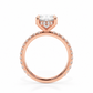 Laura oval engagement ring straight side view in rose gold