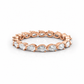 Leah pear diamond eternity band, three-quarter angle, rose gold