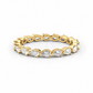 Leah pear diamond eternity band, three-quarter angle, yellow gold