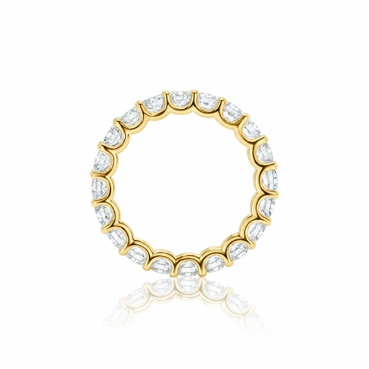 Lucy women’s diamond wedding band, front view, yellow gold