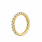 Melanie women’s diamond wedding band, three-quarter angle, rose gold
