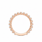 Melanie women’s diamond wedding band, front view, rose gold