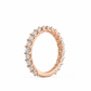 Melanie women’s diamond wedding band, upright angle, rose gold