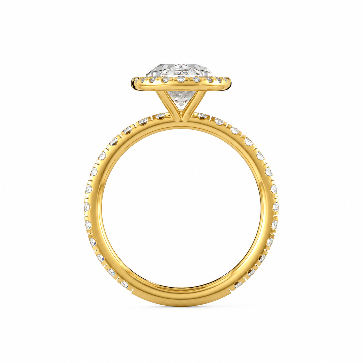 Mia engagement ring angled view in rose gold