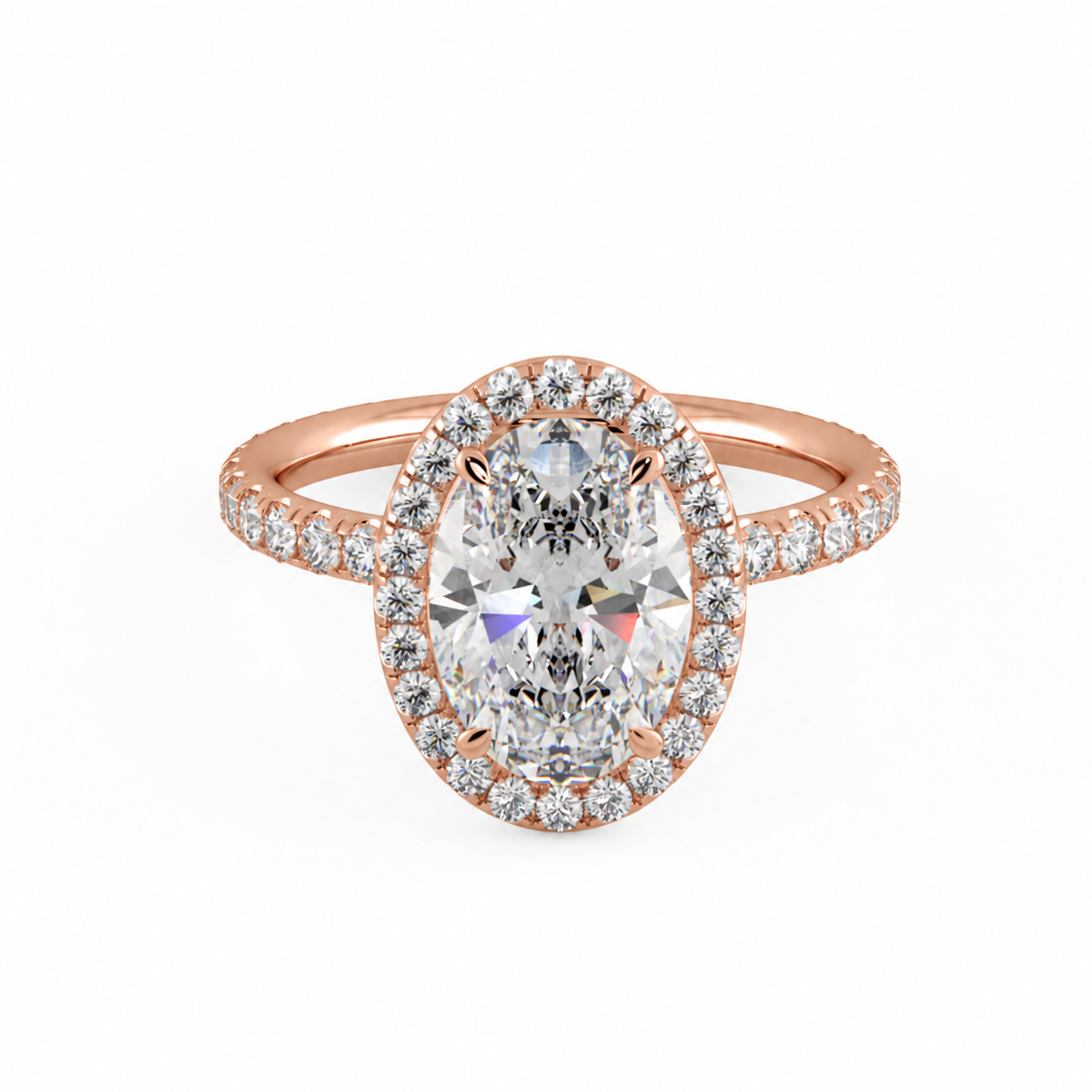Mia engagement ring front view in rose gold